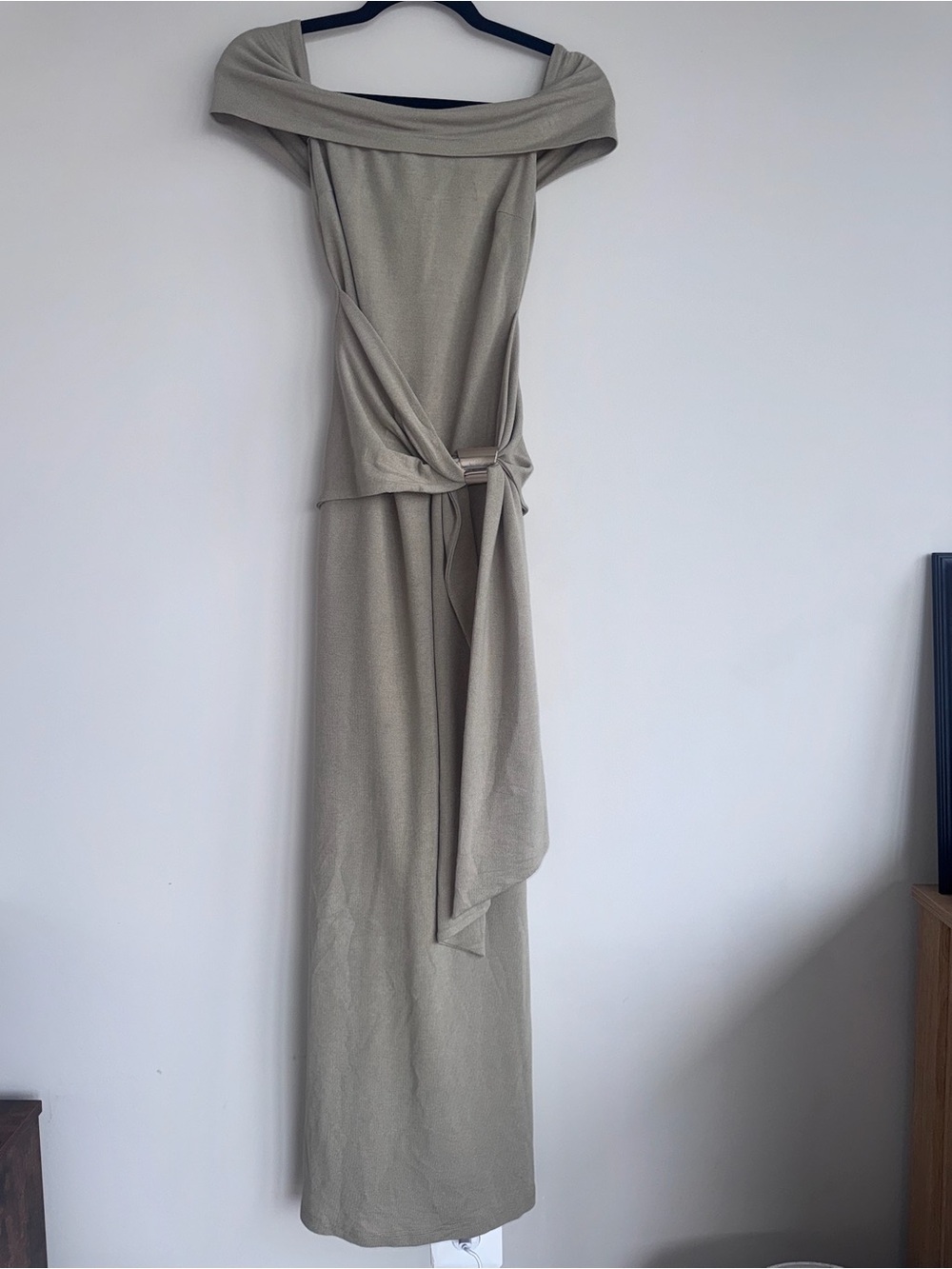 Fortunate One Martini Bloom Off Shoulder Maxi Dress Sage